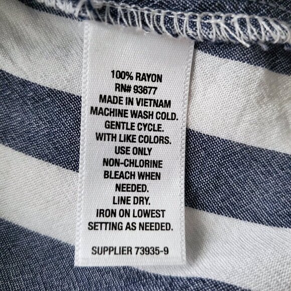 a.n.a  Gray & White Lightweight Long /Roll Tab Sleeve Striped Long line Shirt S - Picture 10 of 16